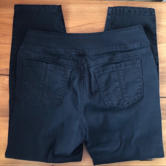 French Dressing Jeans Slim Black High Waisted Ankle Pant w/ Stretchy Waist - Picture 5 of 11